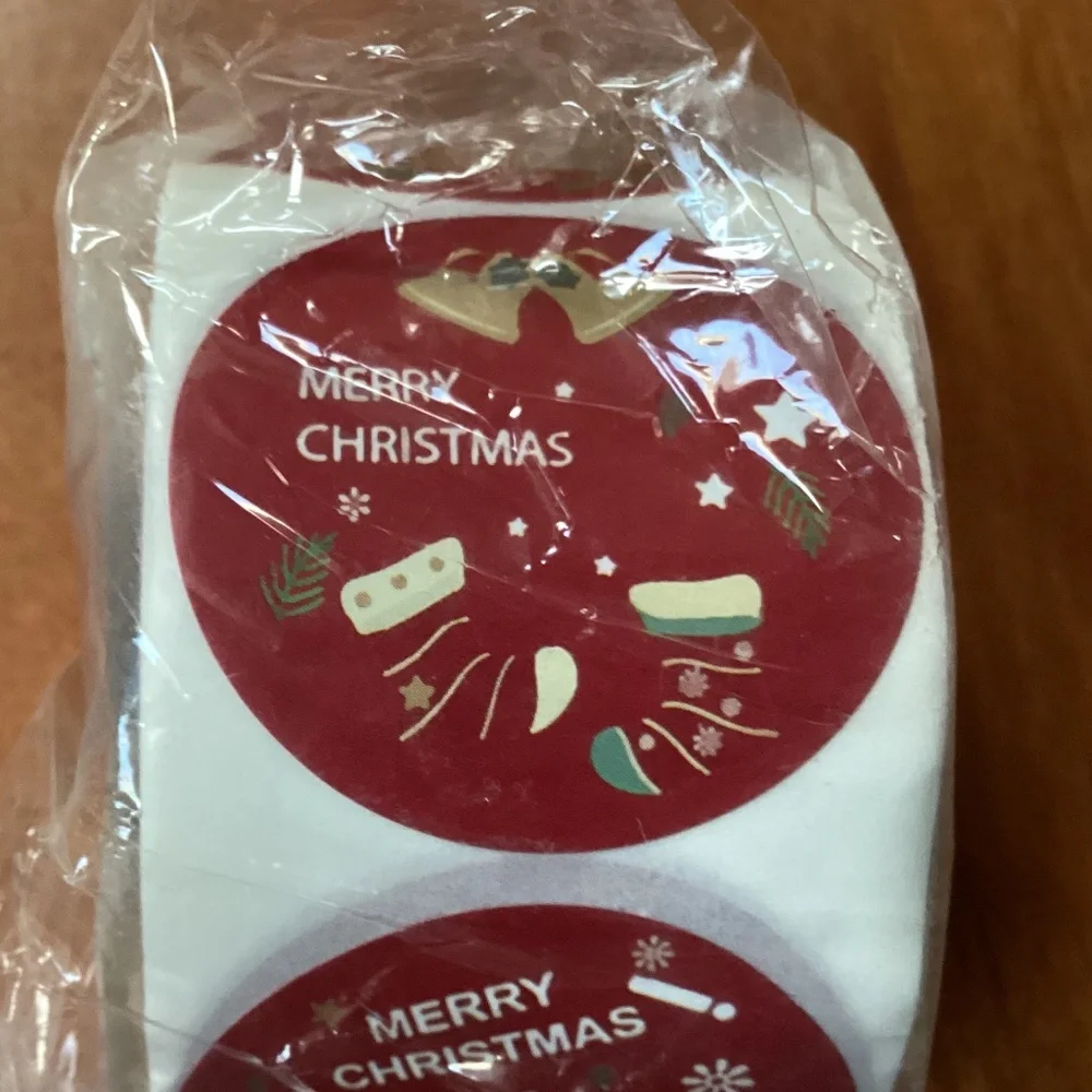 Merry Christmas Stickers 1.5” New 500 pieces